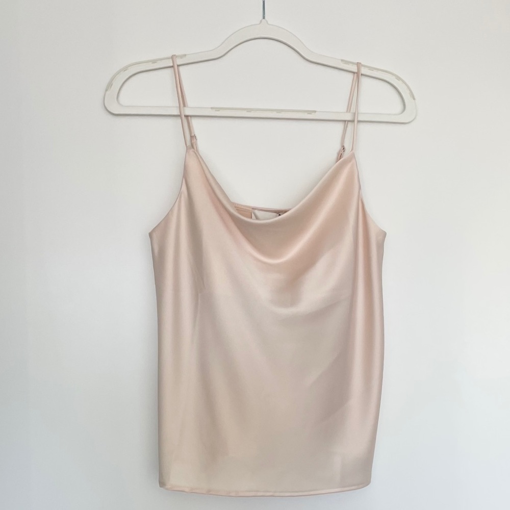 RO & DE Anthropologie Cowl Neck Cami Satin Blush